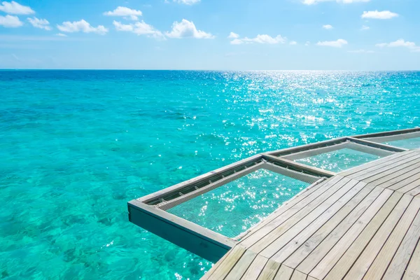 Assento líquido de férias na ilha de Maldivas tropicais e beleza do — Fotografia de Stock