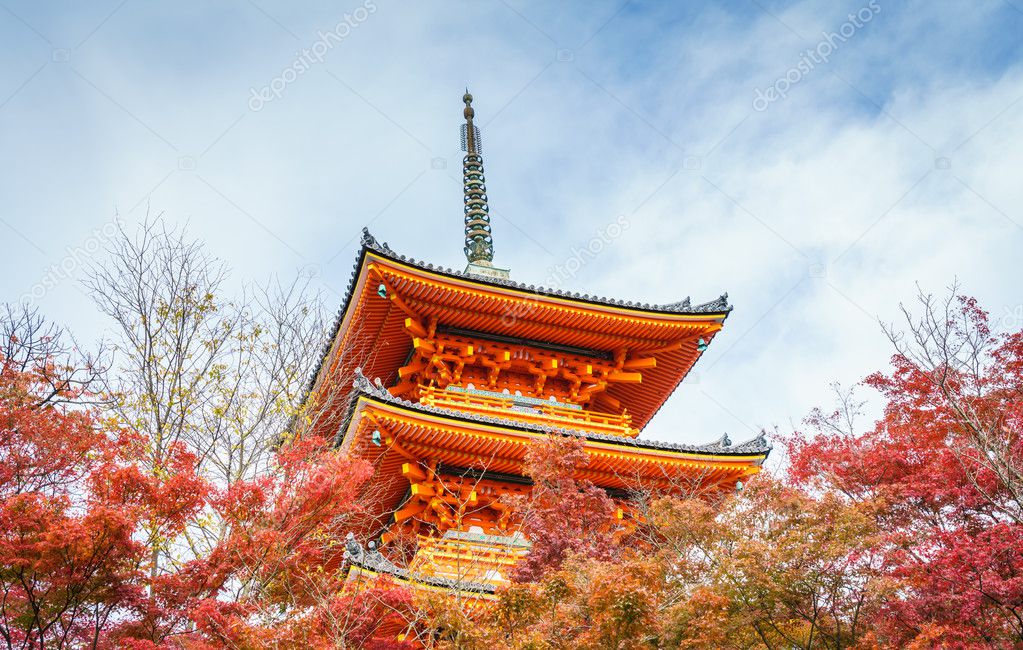 Beautiful Architecture in Kiyomizu-dera Temple Kyoto, Japan