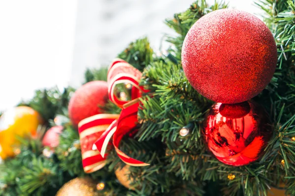 Christmas tree and decorations — Stock Photo, Image