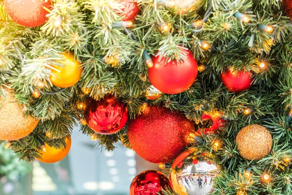 Christmas tree and decorations — Stock Photo, Image