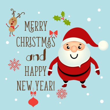 Noel tebrik kartı ile mutlu Noeller yazı, ben vektör