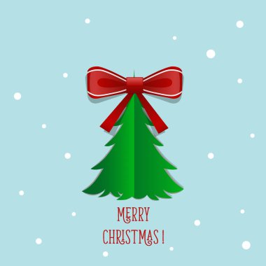 Noel ağacı Noel tebrik kartı. vektör çizim