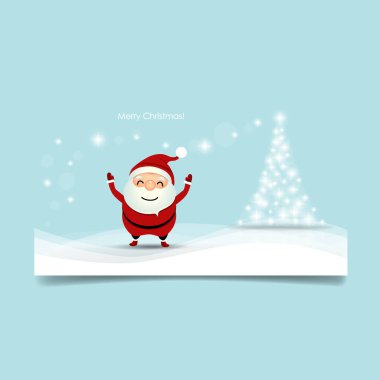 Noel Noel Baba ile Noel tebrik kartı. Vektör illus