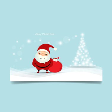 Noel Noel Baba ile Noel tebrik kartı. Vektör illus