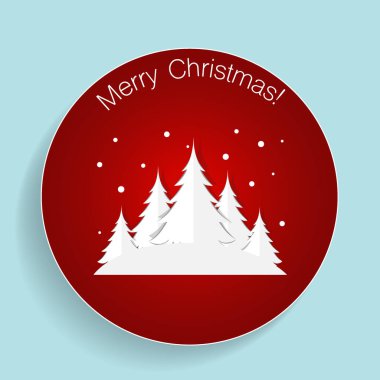Noel ağacı Noel tebrik kartı. vektör çizim