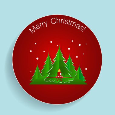 Noel ağacı Noel tebrik kartı. vektör çizim