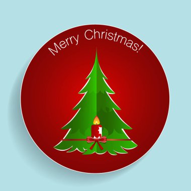 Noel ağacı Noel tebrik kartı. vektör çizim