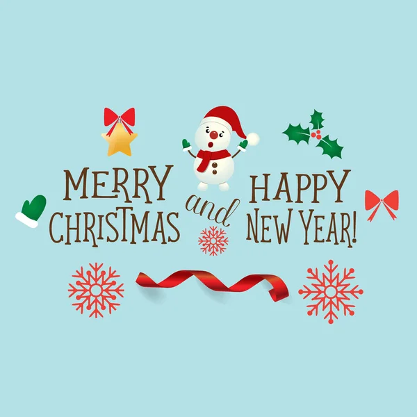 Christmas wenskaart met Merry Christmas belettering, vector ik — Stockvector