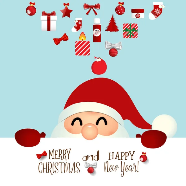 Christmas wenskaart met Christmas Santa Claus. Vector illus — Stockvector