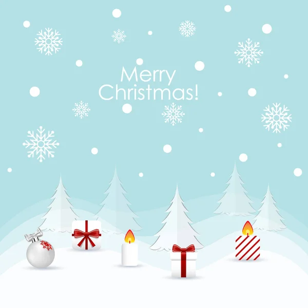Christmas Greeting Card. Christmas background with decorations. — Stock Vector