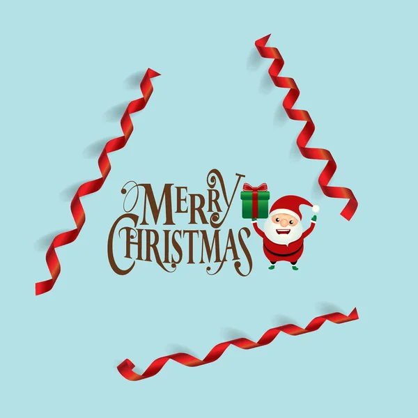 Christmas wenskaart met Merry Christmas belettering, vector ik — Stockvector