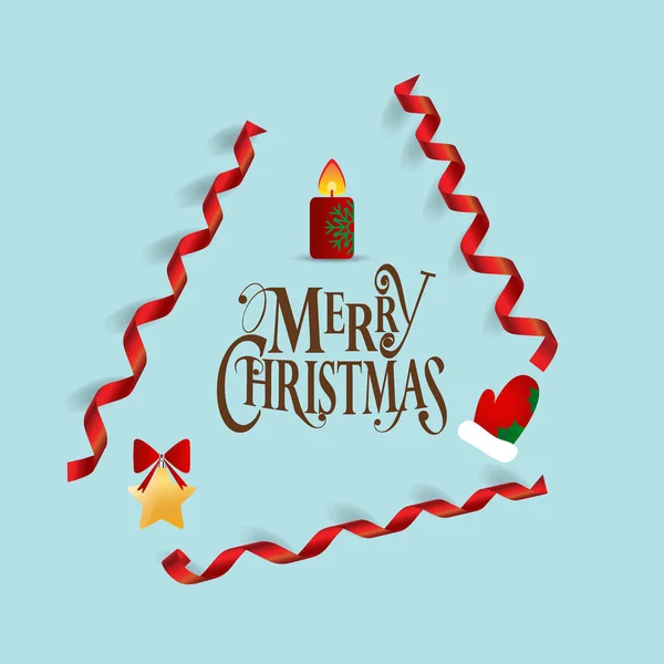Natal cartão com letras Feliz Natal, vetor i —  Vetores de Stock