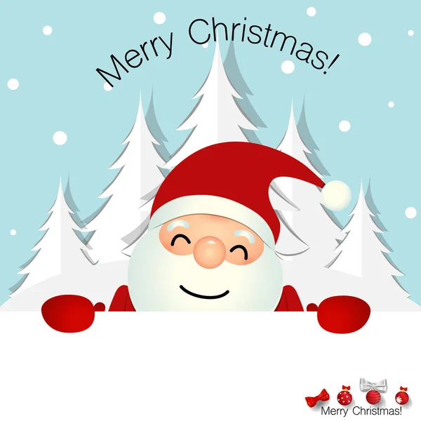 Christmas Greeting Card with Christmas Santa Claus. Vector illus — Stock Vector