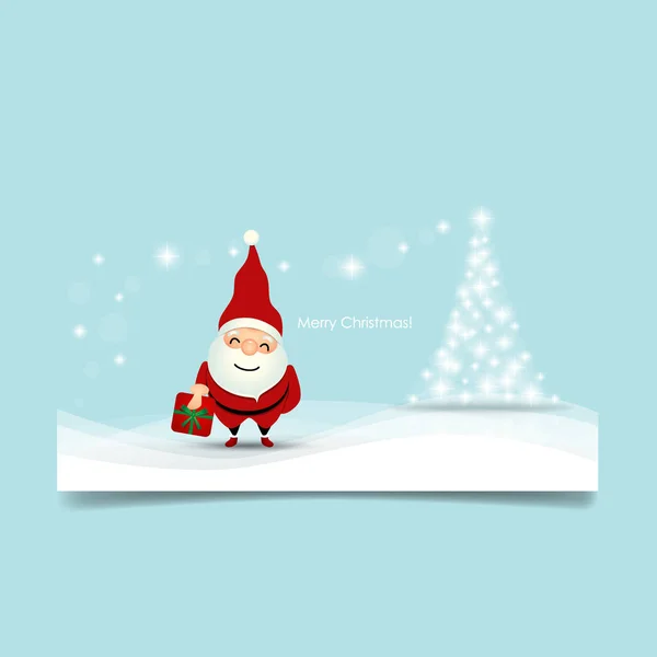 Tarjeta de felicitación de Navidad con Papá Noel de Navidad. Vector illus — Archivo Imágenes Vectoriales