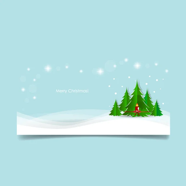 Рождественская открытка с ёлкой. Векторная иллюстрация — стоковый вектор