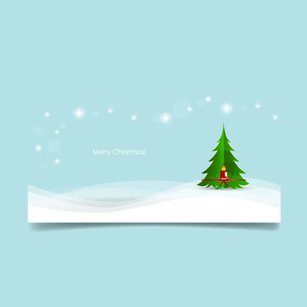 Christmas Greeting Card with Christmas tree. Vector illustration — Stock Vector