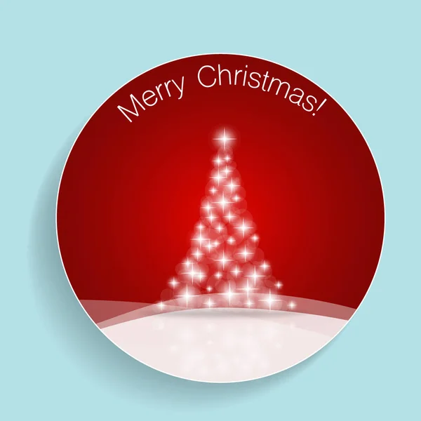 Tarjeta de felicitación de Navidad con árbol de Navidad. Ilustración vectorial — Vector de stock