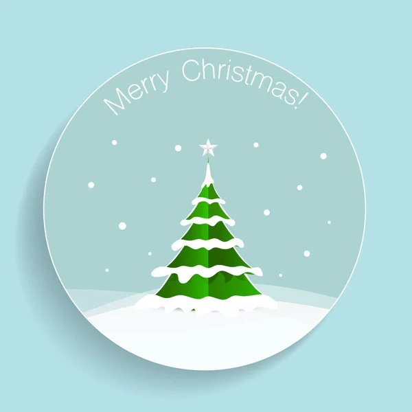 Χριστούγεννα ευχετήρια κάρτα με το χριστουγεννιάτικο δέντρο. εικονογράφηση φορέας — Διανυσματικό Αρχείο