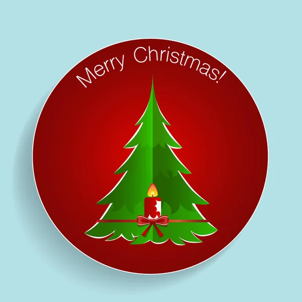 ख्रिसमस ट्रीसह ख्रिसमस ग्रीटिंग कार्ड. व्हेक्टर स्पष्टीकरण — स्टॉक व्हेक्टर