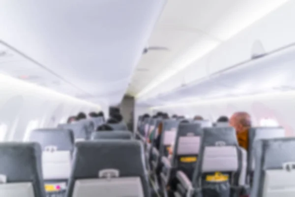 機内で抽象的なぼかしの飛行機の座席 . — ストック写真
