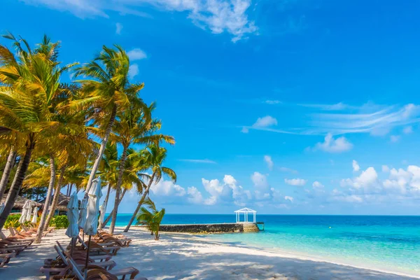 아름 다운 열 대 몰디브 섬, 하얀 모래 해변과 바다 w — 스톡 사진