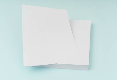 Boş afiş poster, broşür mockup, A4, bize-mektubunda, mavi backg