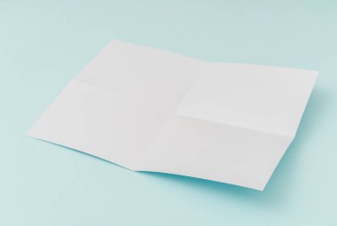 Boş afiş poster, broşür mockup, A4, bize-mektubunda, mavi backg