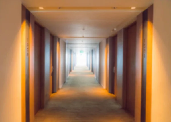 Abstract blur long corridor of hotel room . — Stock Photo, Image