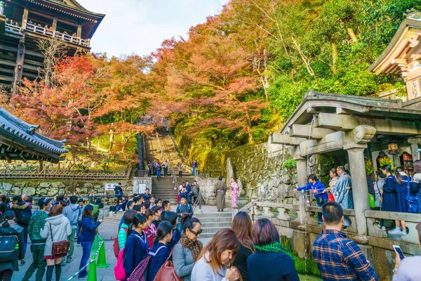 Kyoto, JAPON-2 décembre : Touriste au Temple Kiyomizu-dera à Kyot — Photo