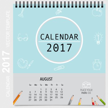 2017 takvim planlayıcısı vektör tasarım, aylık takvim şablonu f