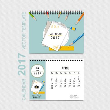 2017 takvim planlayıcısı vektör tasarım, aylık takvim şablonu f