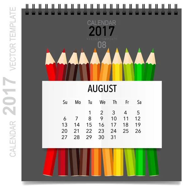 Planner kalendarz 2017 wektor design, miesięczny kalendarz szablon f — Wektor stockowy