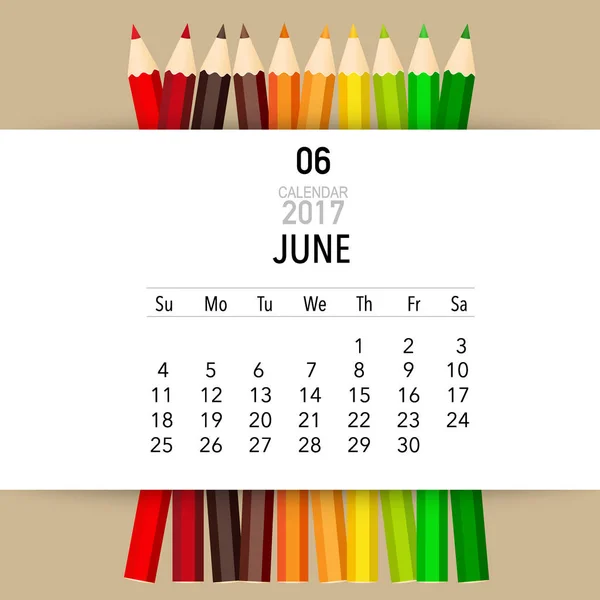 2017 Projeto vetorial planejador de calendário, modelo de calendário mensal f — Vetor de Stock