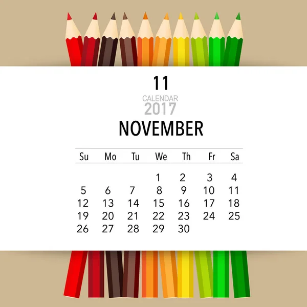 2017 Calendar planner vector design, monthly calendar template f — Stock Vector