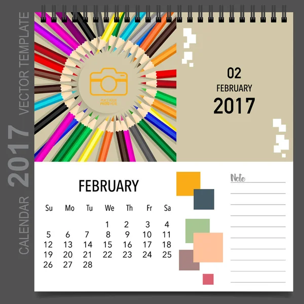 2017 kalendář planner vektorový design, měsíční kalendář šablona f — Stockový vektor