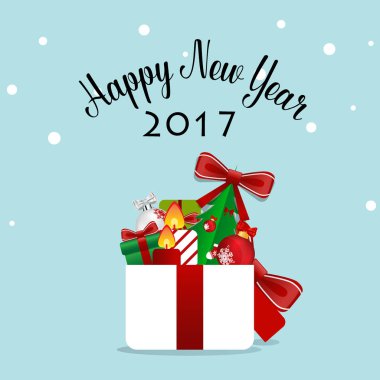 Mutlu Noeller ve mutlu yeni yıl 2017 tebrik kartı, Il vektör