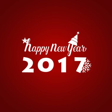 Mutlu yeni yıl 2017 tebrik kartı, vektör çizim