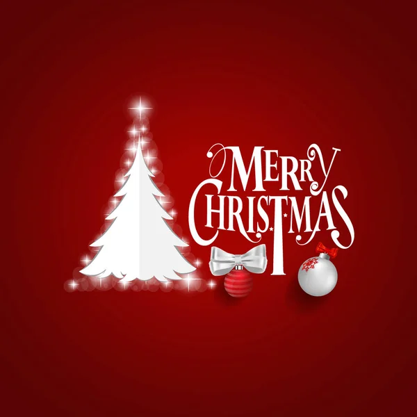 Vánoční pozdrav karty a veselý nápis s vánoční — Stockový vektor
