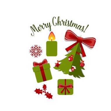 Mutlu Noeller tebrik kartı, vektör illüstrasyonu