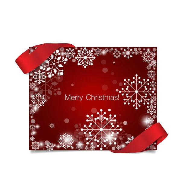 Καλά Χριστούγεννα ευχετήρια κάρτα με νιφάδες χιονιού, διάνυσμα illustrati — Διανυσματικό Αρχείο
