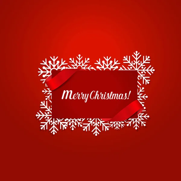 Neşeli Noel tebrik kartı ile kar taneleri, vektör illustrati