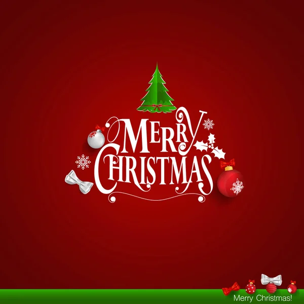 クリスマス ツリーとクリスマス グリーティング カード クリスマス レタリング — ストックベクタ