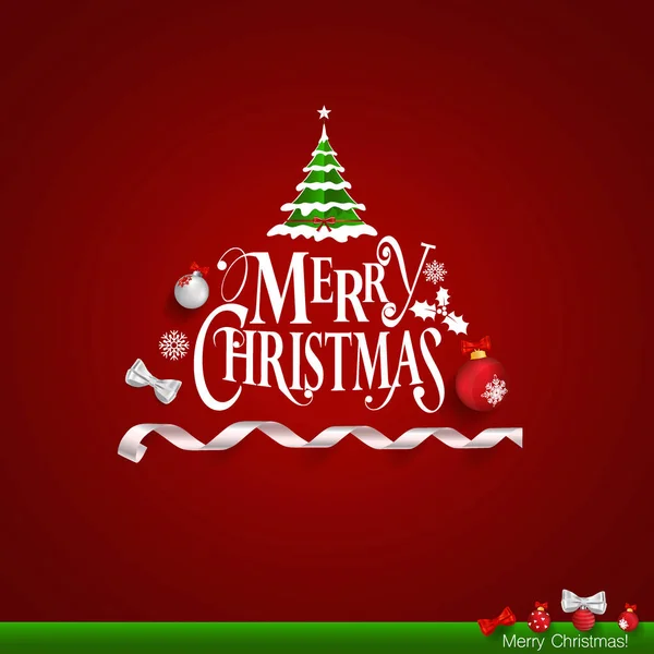 Christmas Greeting Card. Merry Christmas lettering with Christma — Stock Vector