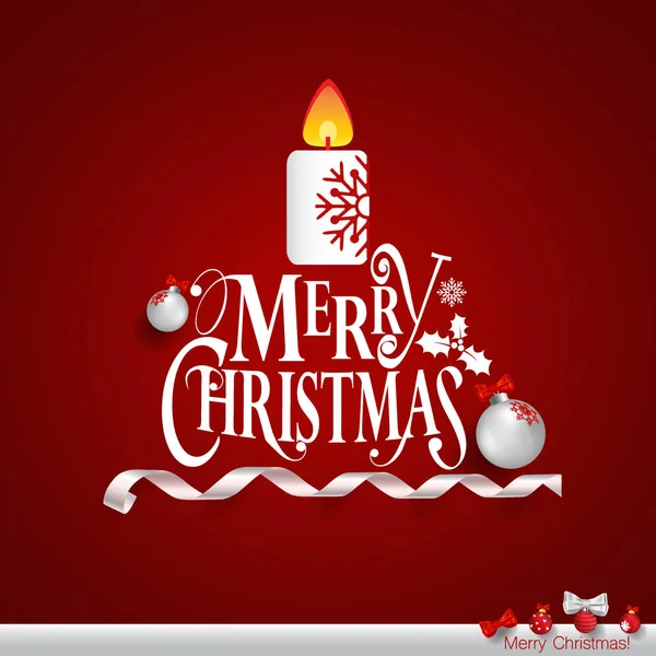 Karácsonyi üdvözlés kártya boldog karácsonyt felirat, vektor Ilus — Stock Vector