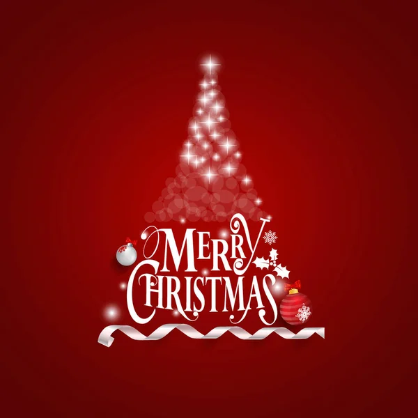 Biglietto di auguri di Natale. Buon Natale lettering con Christma — Vettoriale Stock