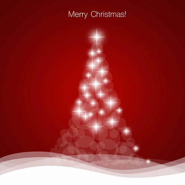 Noel ağacı, vektör illust neşeli Noel tebrik kartı — Stok Vektör