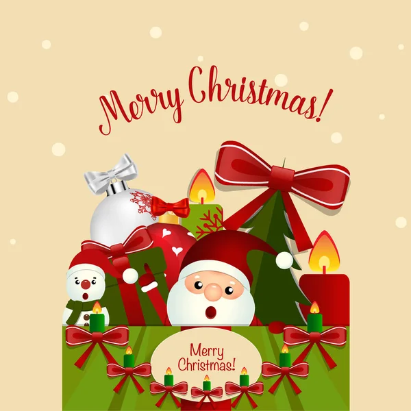 Καλά Χριστούγεννα ευχετήρια κάρτα, διανυσματική απεικόνιση — Διανυσματικό Αρχείο
