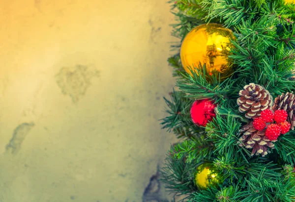 Christmas tree and decorations — Stock Photo, Image