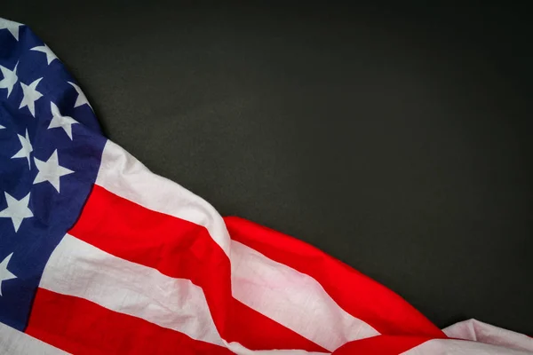 American flag on black background . — Stock Photo, Image