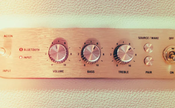Volume control knob of  hi-fi amplifier .  ( Filtered image proc — Stock Photo, Image